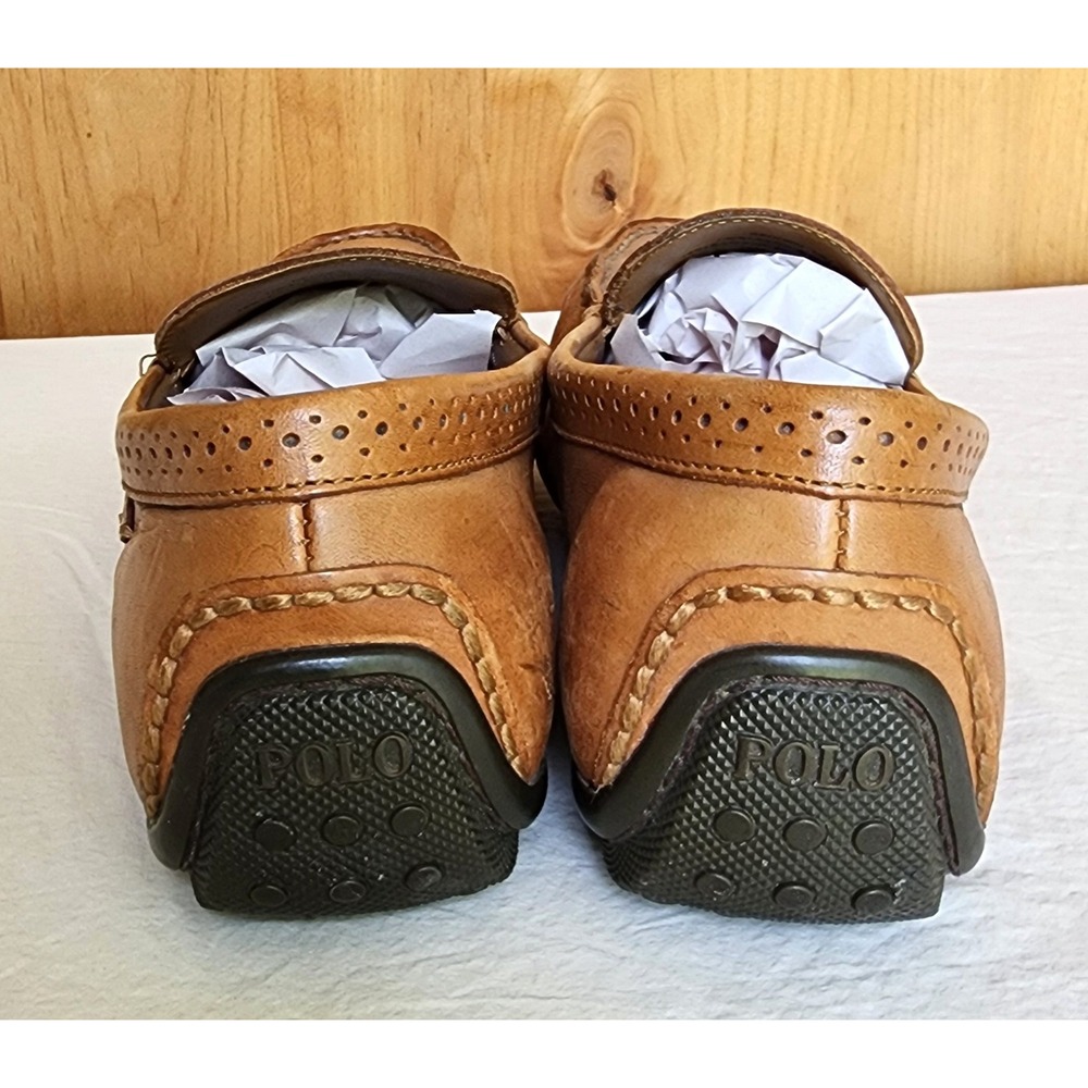 Polo Ralph Lauren US 10 Brown Leather Penny Loafers Quiet Luxury Prep School - Picture 6 of 9